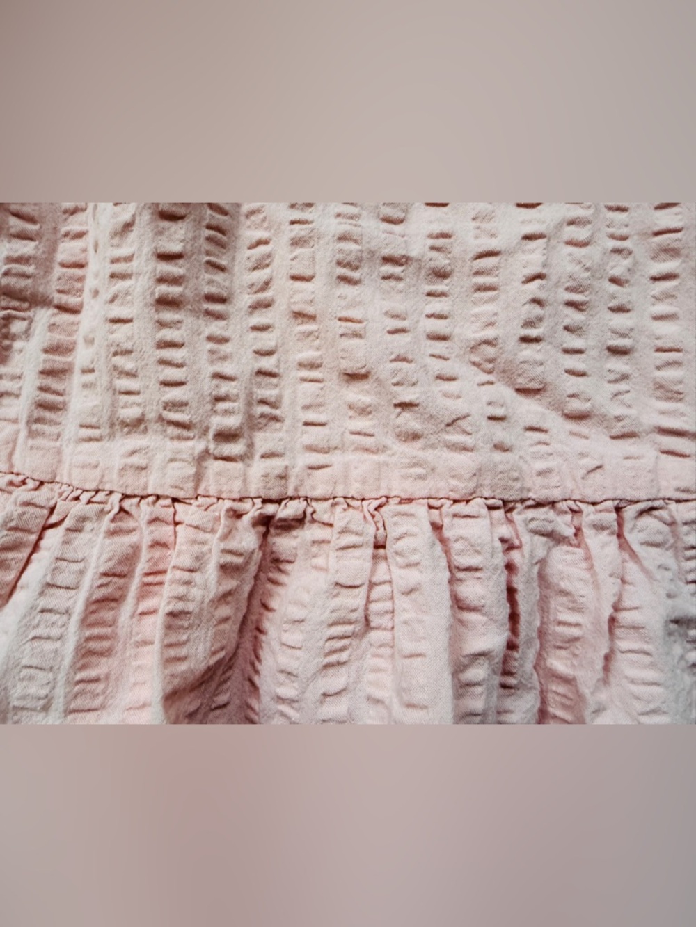 Light Pink Textured Tank with Ruffle Hem - Picture 4 of 4